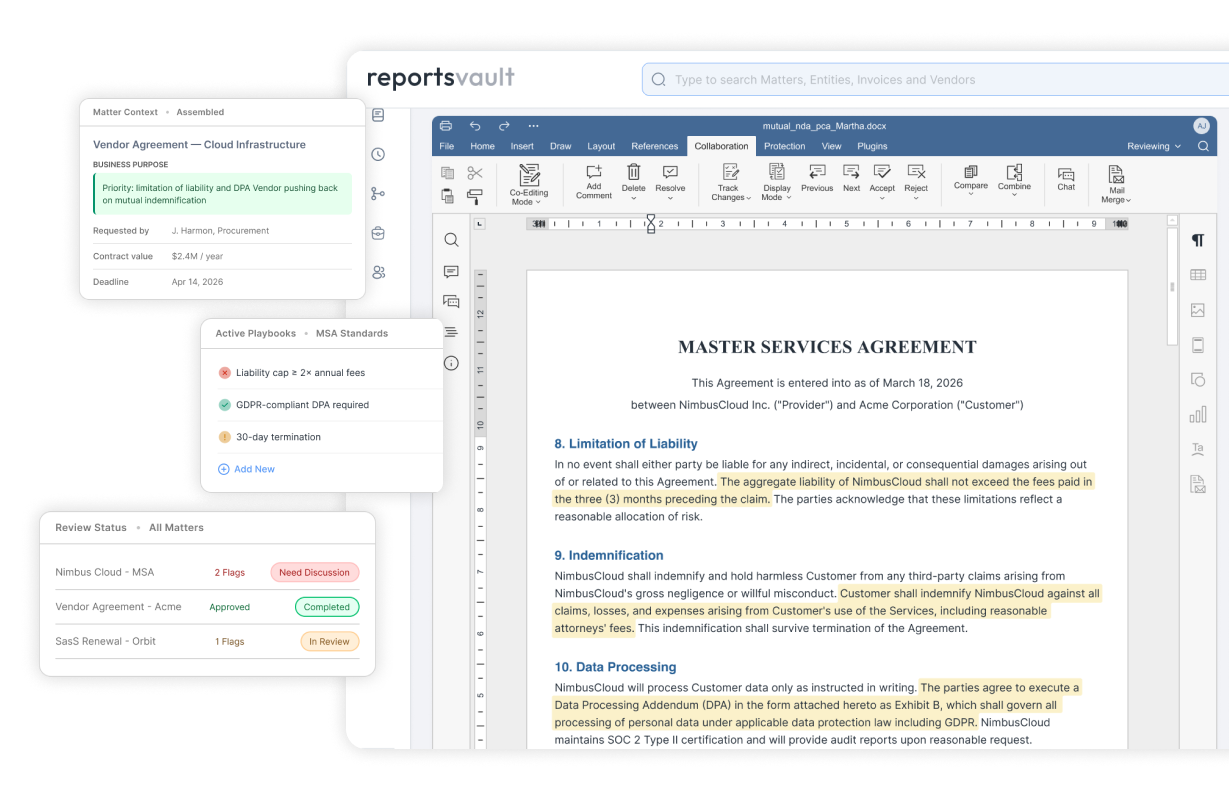 Contract Intelligence review workspace